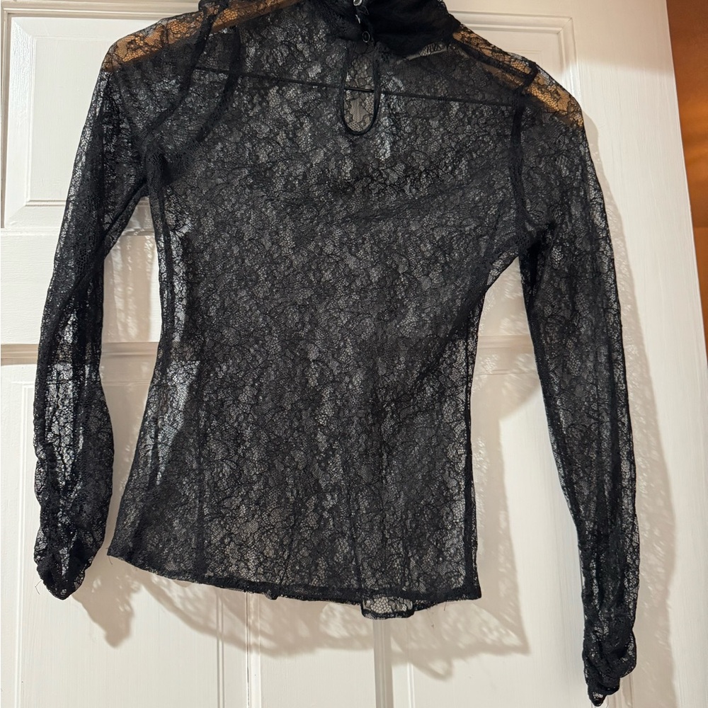 Zara Elegant Black Lace Women's Top